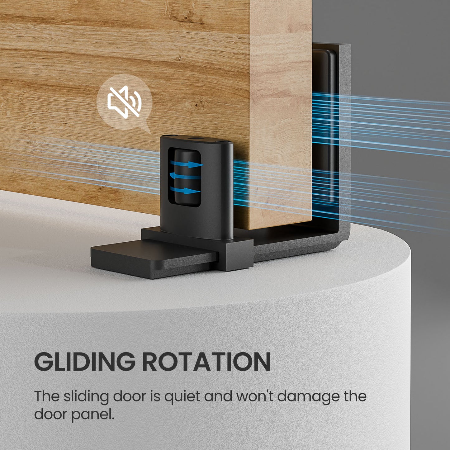 TSMST Sliding Barn Door Adjustable Roller Floor Guide Wall/Door Bottom Guide Flat Style