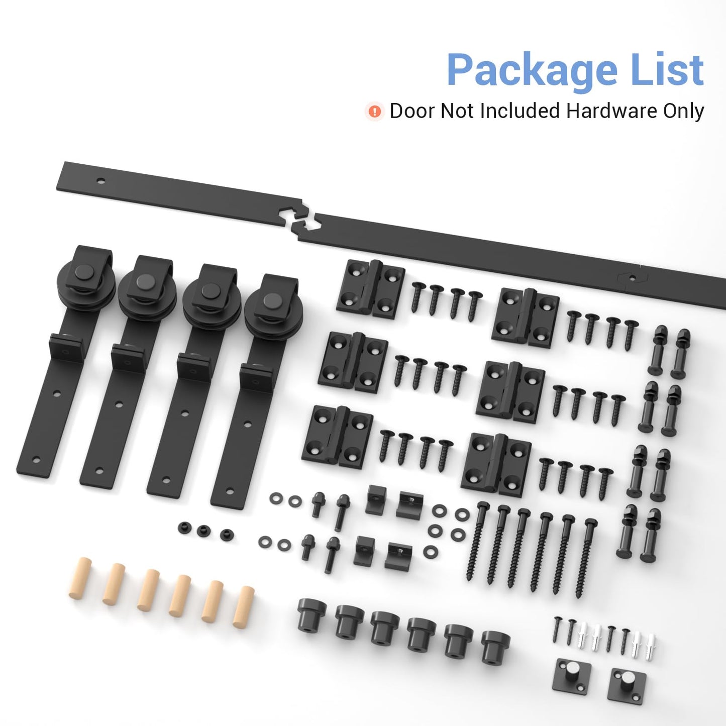 TSMST 120CM/4FT Bi-Folding Sliding Barn Door Hardware,Quietly Simple and Easy to Install for 4 Doors Hardware Kit, Applicable to Door Openings 90-100CM