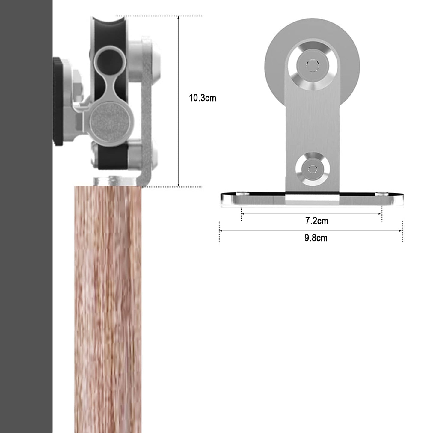 TSMST 8FT Sliding Barn Door Hardware Kit, Top Mount Stainless Steel Heavy Duty Sturdy Barn Door Track for Double Wood Door, Slide Smoothly Quietly (T Style)