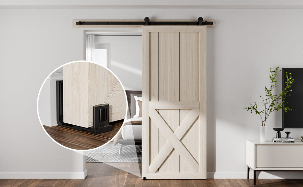 TSMST Sliding Barn Door Adjustable Roller Floor Guide Wall/Door Bottom Guide Flat Style Upgrade