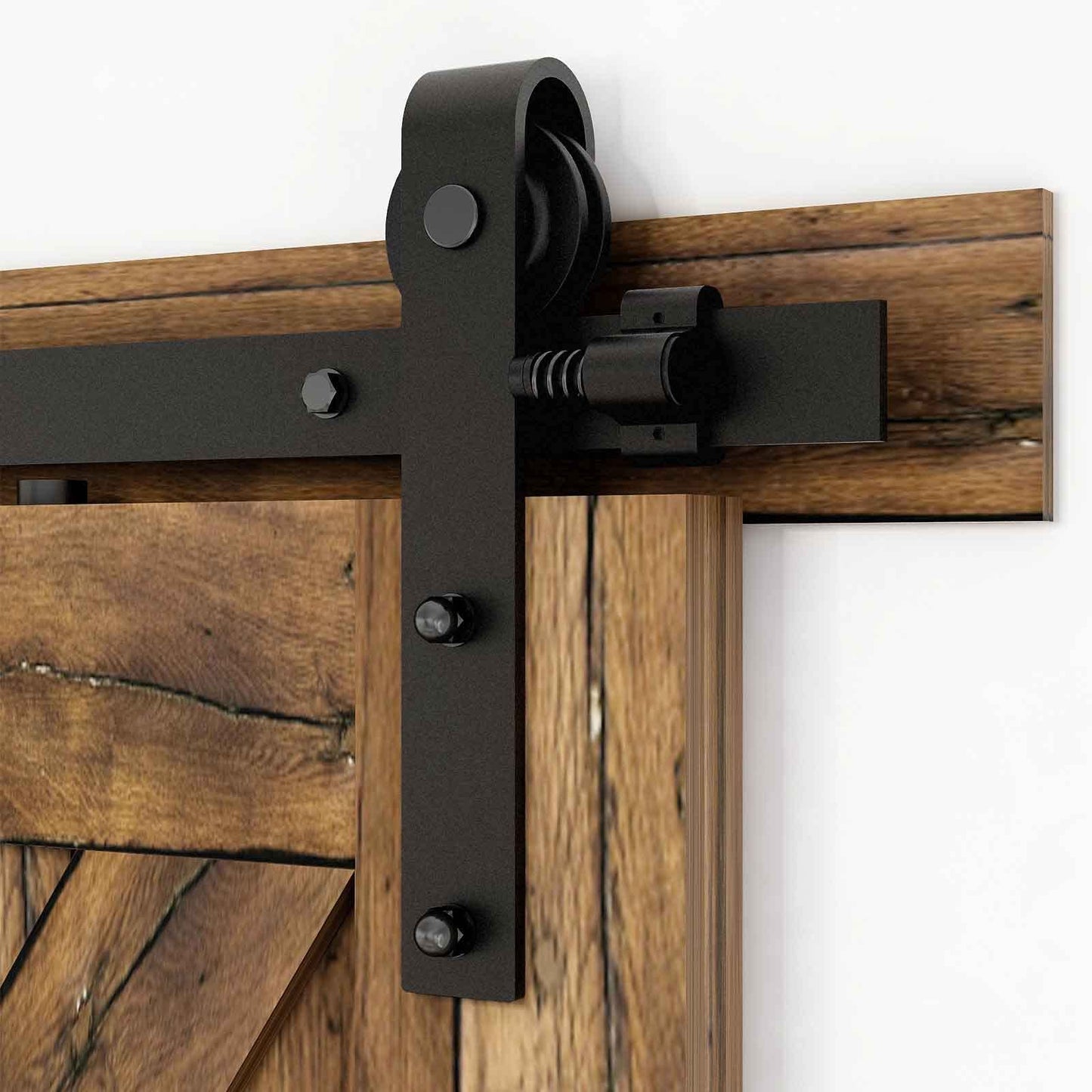 213cm/7FT Schiebetürbeschlag Set Schiebetürsystem Zubehörteil für Schiebetüren Innentüren, Schwarz/Sliding Barn Door Hardware Kit