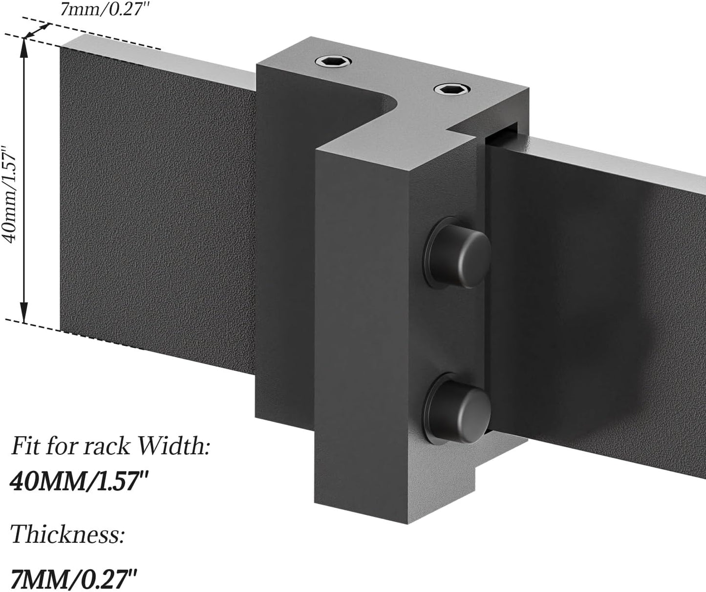 TSMST Barn Door Stopper 2PCS for Track Sliding Barn Door, Barn Door Roller Stopper (Fit for Track Width: 1.57 in, Track Thickness: 0.24 in)