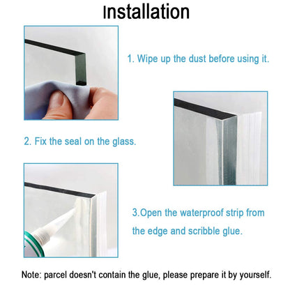 TSMST Glass Shower Door Seal Strip,120 Inch Soft Shower Door Sweep Seal Strip to Stop Leaks for 3/8" Framelss Glass Door,Style 1