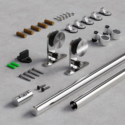 TSMST 122CM/4FT Sliding Barn Door Hardware Kit Track Roller Closet Accessory for Single Door Stainless Steel Kit