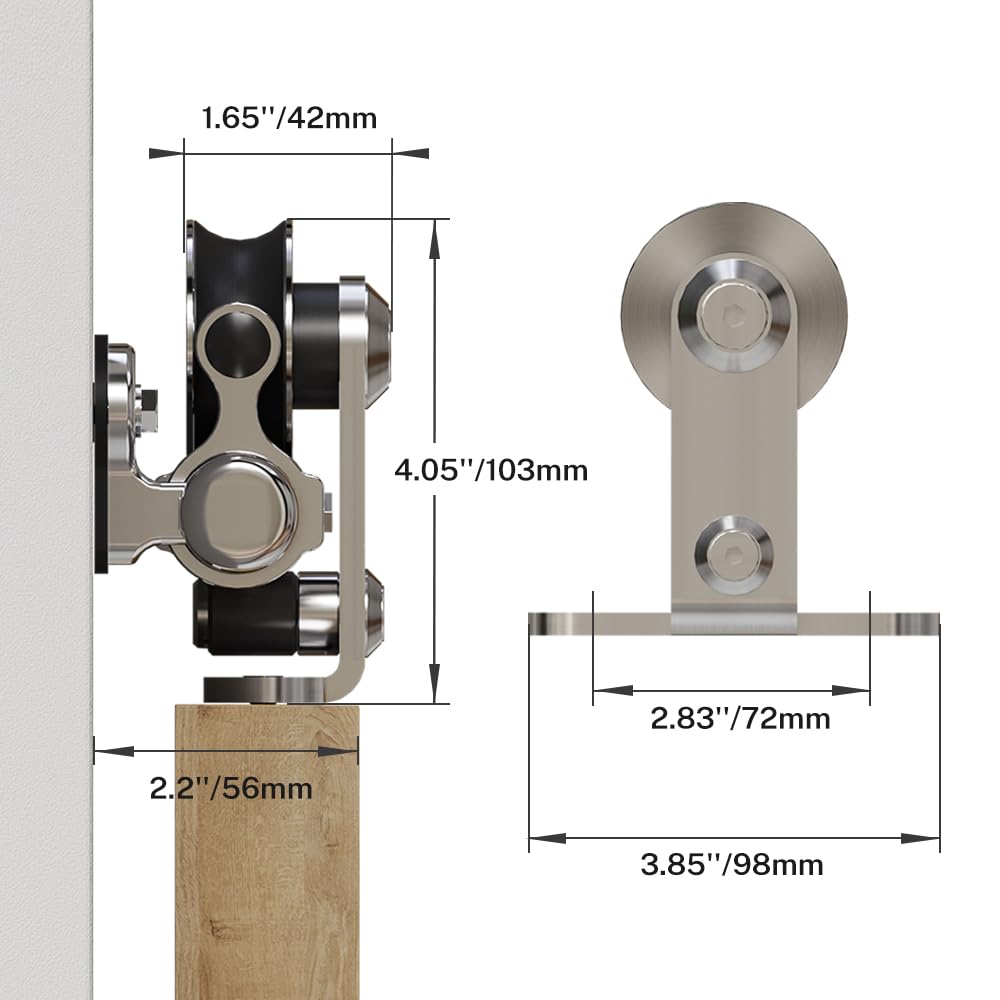 TSMST 167CM/5.5FT Sliding Barn Door Hardware Kit Track Roller Closet Rail Accessory Stainless Steel