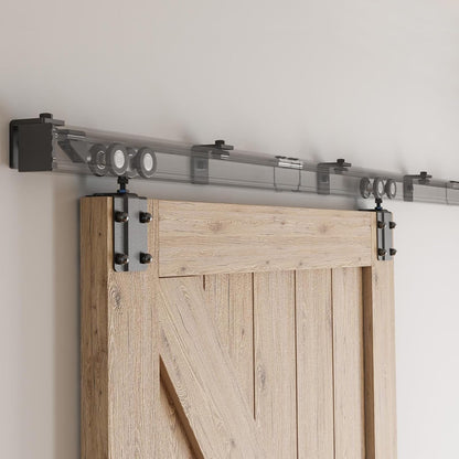 TSMST 6FT/183CM Kastenschiene Schiebetürsystem Komplett-Set Aluminiumlegierung Wandhalterung,Schiebetür Hardware Kit für Schiebetüren glatt und Heavy Duty für Einzeltür