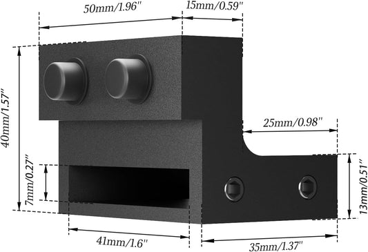 TSMST Barn Door Stopper 2PCS for Track Sliding Barn Door, Barn Door Roller Stopper (Fit for Track Width: 1.57 in, Track Thickness: 0.24 in)