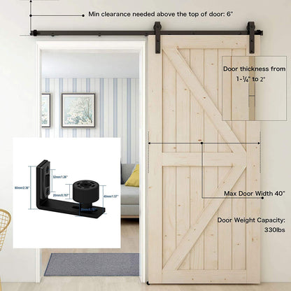 TSMST 305CM/10FT Sliding Door Track Barn Door Hardware Kit Closet Rail Roller Accessory Adjustable Floor Guide