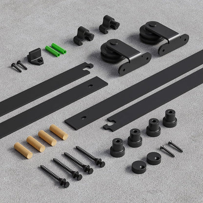 TSMST 244CM/8FT Schiebetürbeschläge Schiebetüren Schiebetürsystem Komplettset Laufschiene Rollen Set T-Form