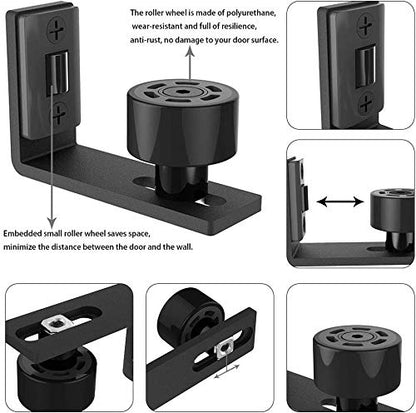 TSMST 305CM/10FT Sliding Door Track Barn Door Hardware Kit Closet Rail Roller Accessory Adjustable Floor Guide