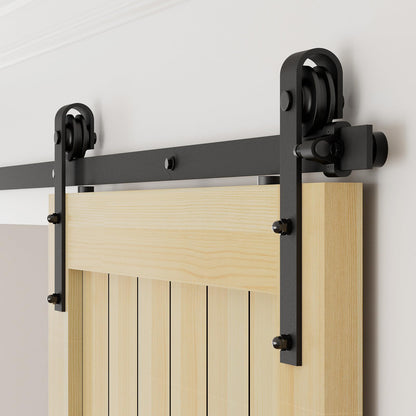 TSMST 170CM/5.6FT Sliding Door Track Barn Door Hardware Kit Closet Rail Roller Accessory Adjustable Floor Guide