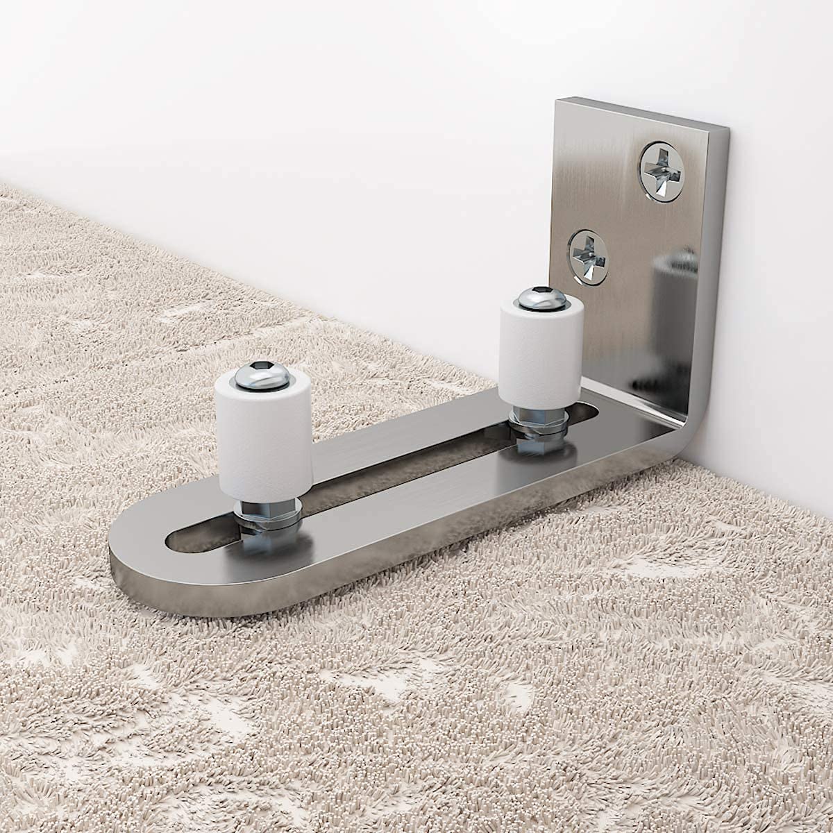 TSMST Adjustable Floor Guide Sliding Barn Door Wall/Door Bottom Guide Stainless Steel Style