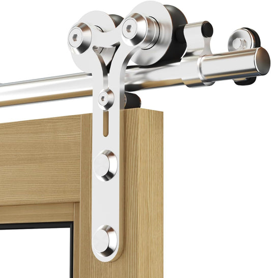 7FT Sliding Barn Door Hardware Kit, Stainless Steel Track for Single Door, Smoothly and Quietly, Fit 42" Door Panel(Y Shape Hanger)
