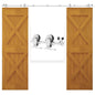 TSMST 365CM/12FT Stainless Steel Sliding Barn Door Hardware Kit Track Roller Closet Accessory for Double Door