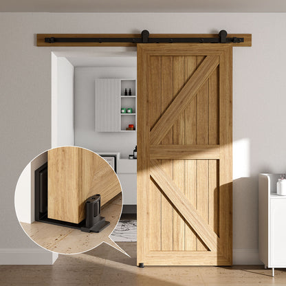 TSMST Sliding Barn Door Adjustable Roller Floor Guide Wall/Door Bottom Guide Flat Style