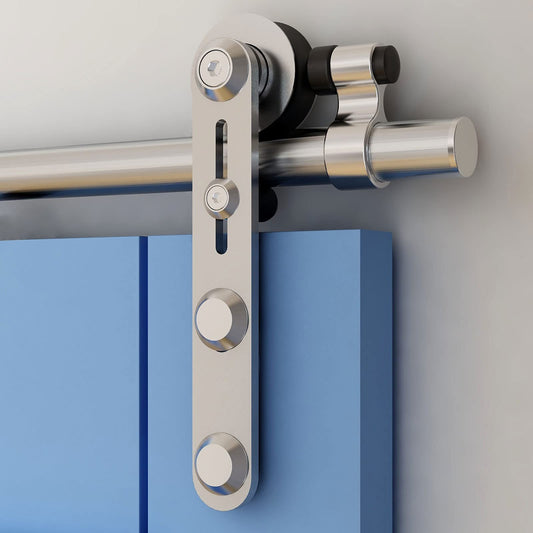 TSMST 6FT Sliding Barn Door Hardware Kit, Stainless Steel Heavy Duty Sturdy Barn Door Track for Single Wood Door, Slide Smoothly Quietly (I Style)