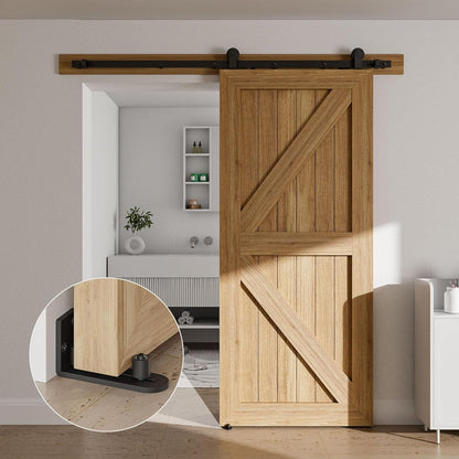 TSMST Bodenführung Schiebetür Fit Max 7cm Dicke Tür, Doppelroller Schiebetür Führung Boden, Glatt und Leise