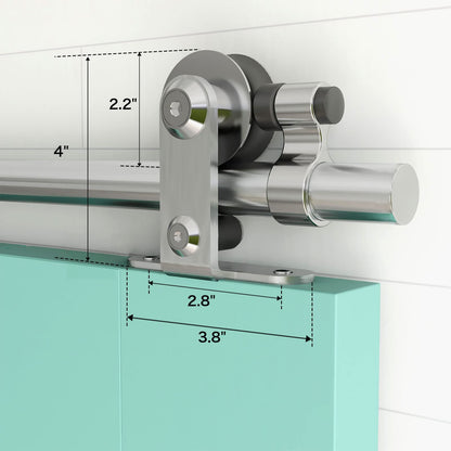 6FT/183CM Sliding Door Track Kit, TSMST Internal Stainless Steel Sliding Barn Wood Door Hardware System for Single Door