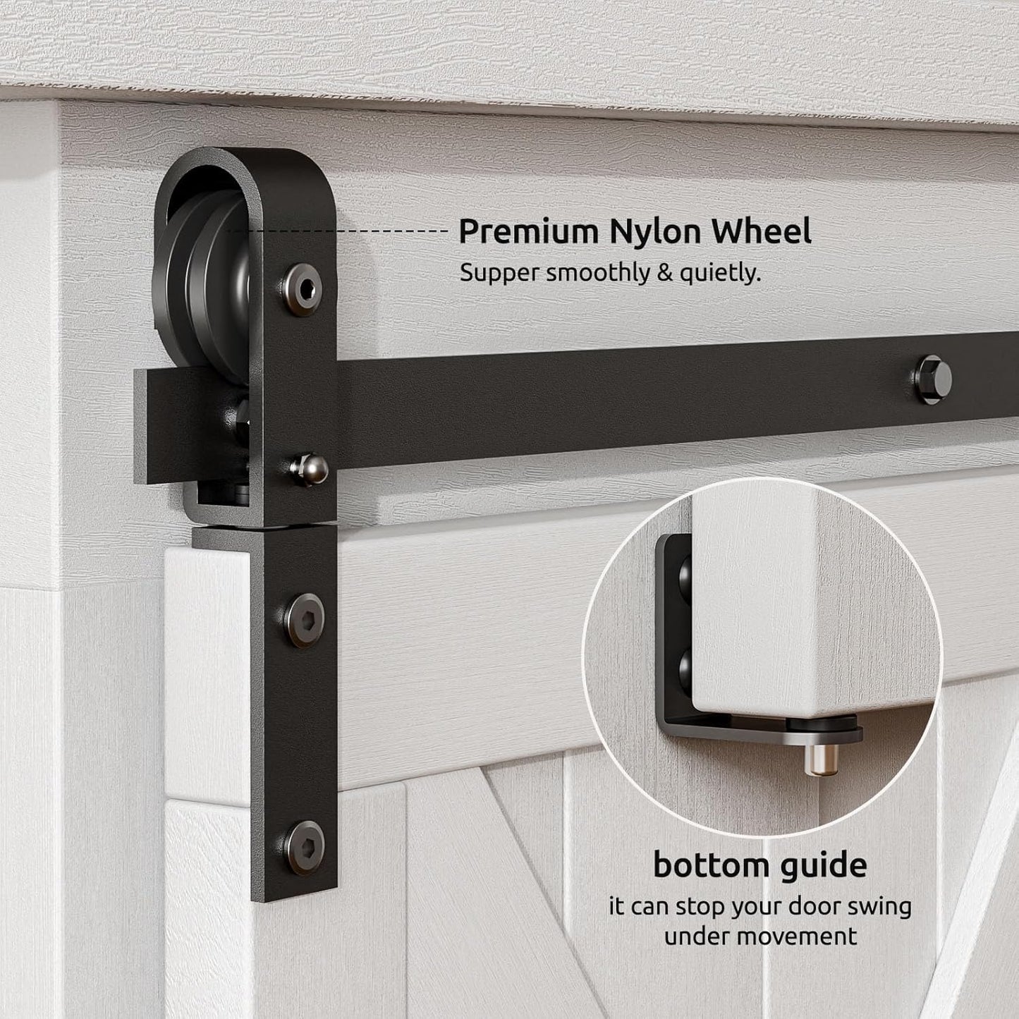 TSMST 4ft/122cm Bi-Falte Cabinet Mini Schiebetür Hardware Kit, Single Barn Door Track Set, Bewerben Sie sich für Speicher Fenster TV Stand Schrank (kein Schrank)