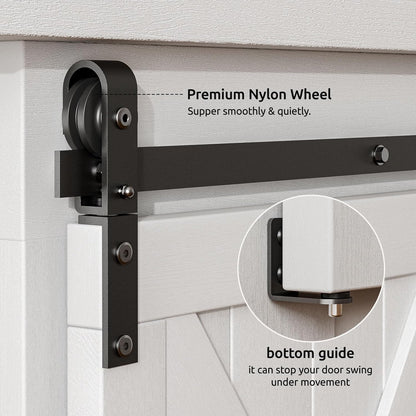 TSMST 4ft/122cm Bi-Falte Cabinet Mini Schiebetür Hardware Kit, Single Barn Door Track Set, Bewerben Sie sich für Speicher Fenster TV Stand Schrank (kein Schrank)