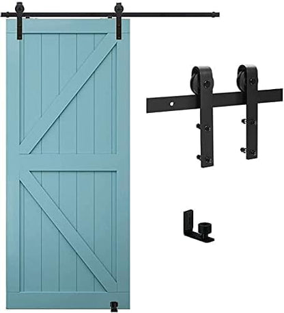 TSMST 6.6FT/79.2" Sliding Barn Door Hardware Kit with Barn Door Floor Guide fit 40" Single Wooden Door, Smoothly and Quietly Easy to Install