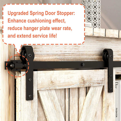 TSMST 4FT Cabinet Mini Sliding Barn Door Hardware Kit, Single Barn Door Track Set, Apply for Storage Window TV Stand Closet (No Cabinet)