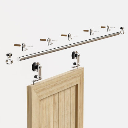 TSMST 244CM/8FT Sliding Barn Door Hardware Kit Track Roller Closet Rail Accessory Stainless Steel