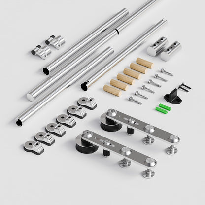 TSMST 183CM/6FT Sliding Door Track Barn Door Hardware Kit Closet Rail Roller Accessory Stainless Steel Material