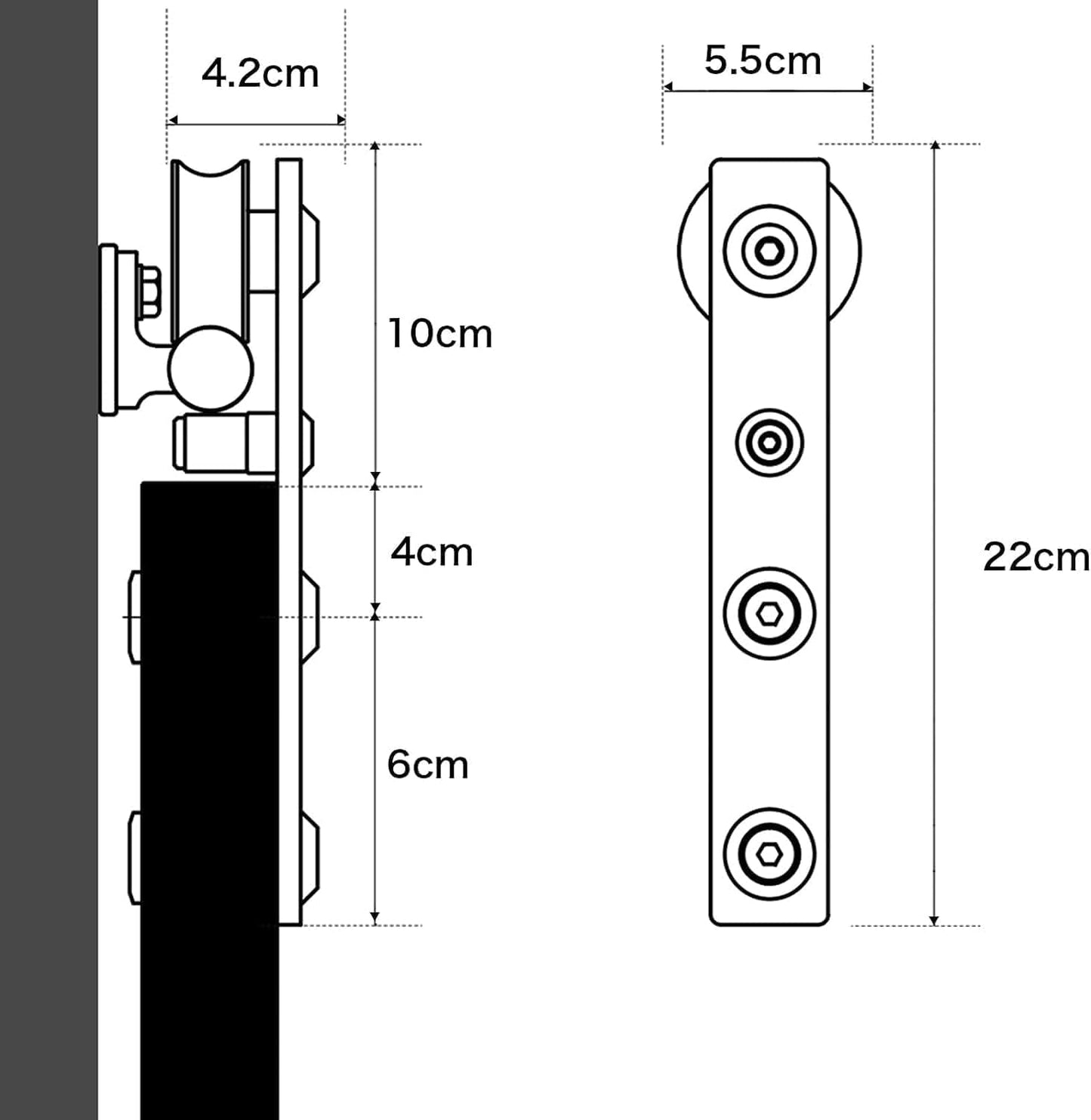 TSMST 5FT Stainless Sliding Barn Door Hardware Kit for Single Wooden Door,Smoothly and Quietly,Fit 30" Door Panel(J Shape Hanger)