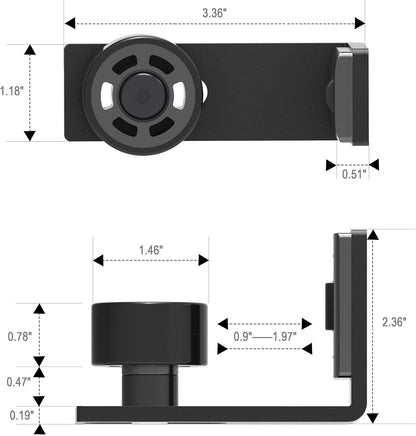 TSMST Sliding Barn Door Floor Guide Adjustable Wall Mount Flush Flat Bottom Door Guides 1Pack Black