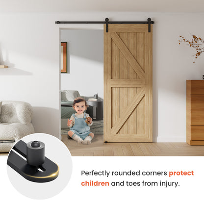 TSMST Sliding Barn Door Bottom Floor Guide,Adjustable Wall Mount Roller Guides,Flush Flat Bottom Design,Roller Ball Smooth,Stable and Smooth,Black