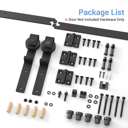 TSMST 91CM/3FT Bi-Folding Sliding Barn Door Hardware,Quietly Simple and Easy to Install for 2 Doors Hardware Kit, Applicable to Door Openings 60-70CM [T Style No Door ]