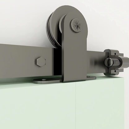 TSMST 5FT/152CM Sliding Door Track Kit, Internal Barn Sliding Wood Doors Rail T Mount Hangers Black for Single Door