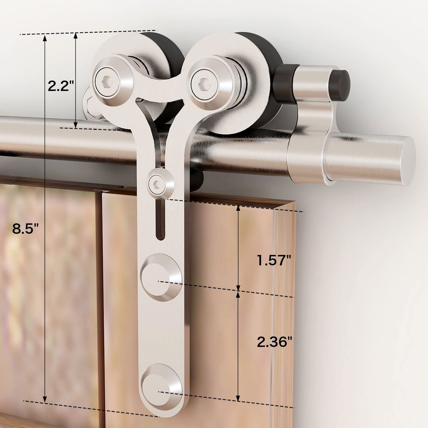 TSMST 6FT Sliding Barn Door Hardware Kit, Stainless Steel Heavy Duty Sturdy Barn Door Track for Single Wood Door, Slide Smoothly Quietly (Y Style)