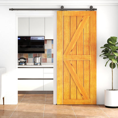 TSMST 6FT/183CM Sliding Door Track Kit, Internal Barn Sliding Wood Doors Rail T Mount Hangers Black for Single Door