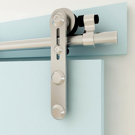 5FT/152cm Interior Stainless Steel Sliding Barn Single Door Hardware Track Roller Flat Hanger Rail Kit For Wood Door