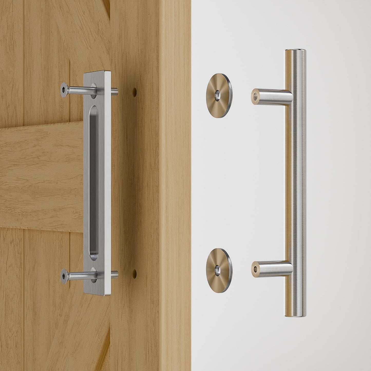 TSMST 30CM Sliding Door Handle Double Sided Barn Door Handle Embedded Invisible Stainless Steel