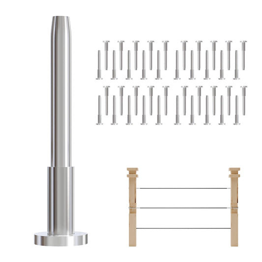 40 Pack 1/8" Stainless Steel Invisible Receiver and Swage Stud End Cable Railing, Deck Stair Threaded End Fitting for Wood & Metal Post, T316 Marine Grade Stainless Steel
