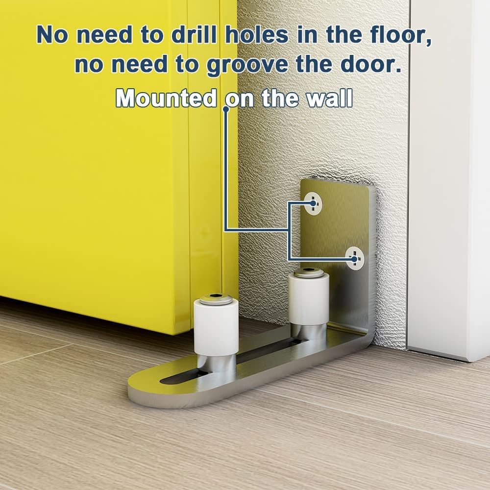 TSMST Adjustable Floor Guide Sliding Barn Door Wall/Door Bottom Guide Stainless Steel Style（1PC)