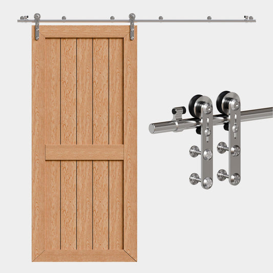 TSMST 183CM/6FT Sliding Door Track Barn Door Hardware Kit Closet Rail Roller Accessory Stainless Steel Material