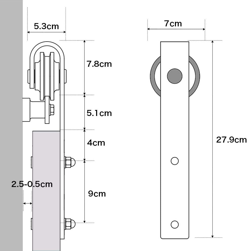 TSMST 305CM/10FT Sliding Barn Door Hardware Kit Track Roller Closet Accessory for Double Door