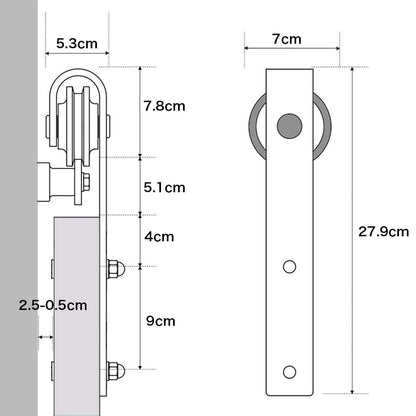 TSMST 305CM/10FT Sliding Barn Door Hardware Kit Track Roller Closet Accessory for Double Door