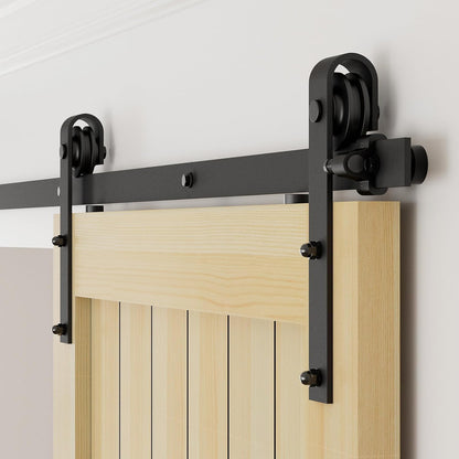 TSMST 122CM/4FT Sliding Door Track Barn Door Hardware Kit Closet Rail Roller Accessory Adjustable Floor Guide