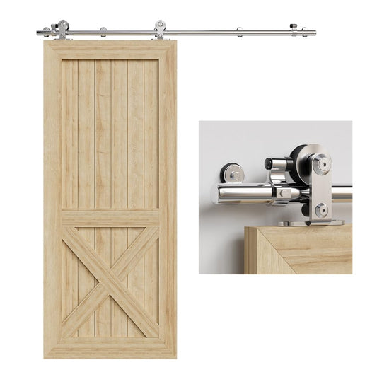 TSMST 183CM/6FT Sliding Barn Door Hardware Kit Track Roller Closet Rail Accessory Stainless Steel
