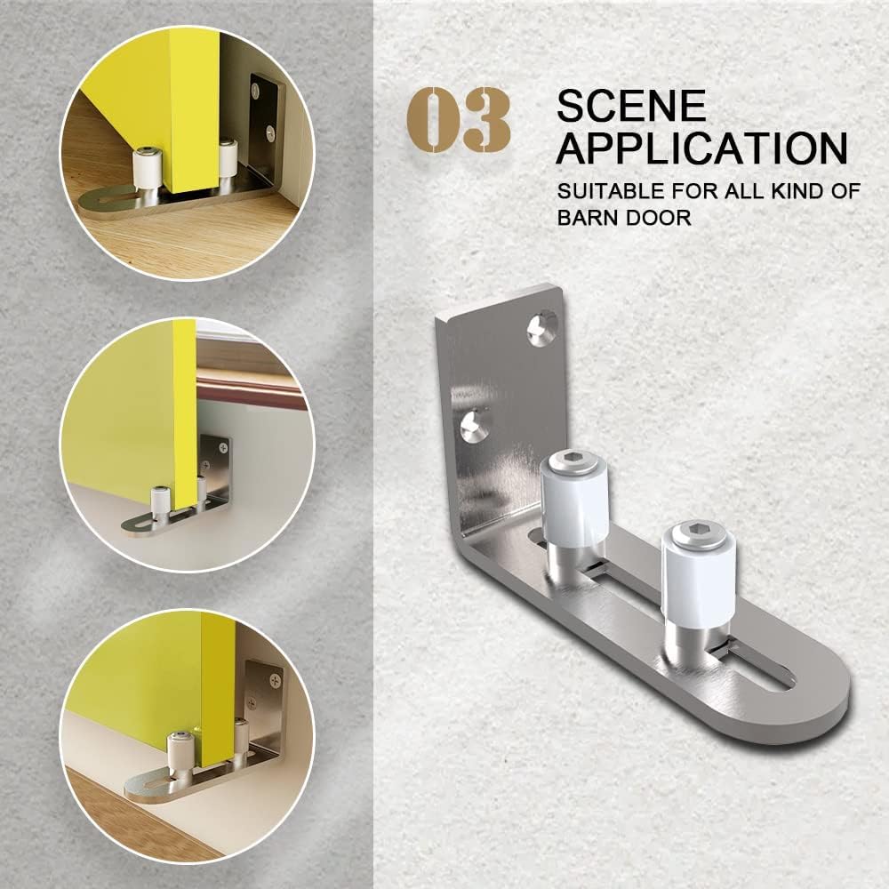 TSMST Adjustable Floor Guide Sliding Barn Door Wall/Door Bottom Guide Stainless Steel Style（1PC)