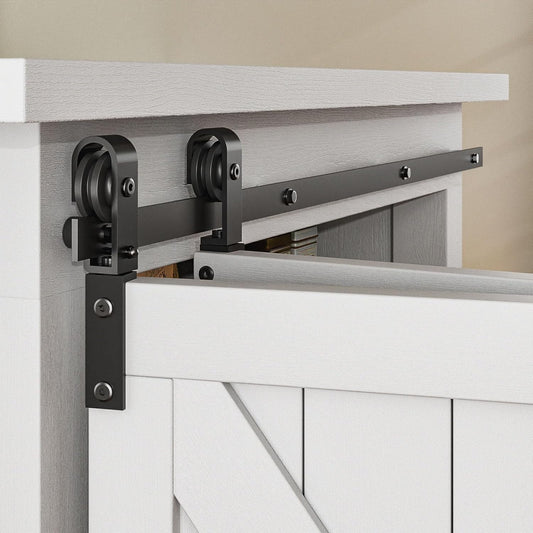 TSMST 3.5ft/106.7cm Bi-Falte Cabinet Mini Schiebetür Hardware Kit, Single Barn Door Track Set, Bewerben Sie sich für Speicher Fenster TV Stand Schrank (kein Schrank)
