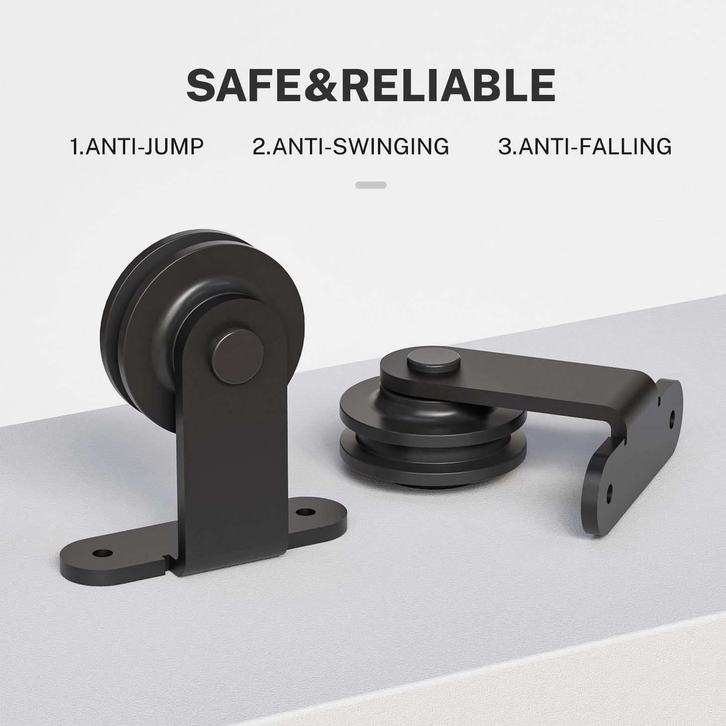 TSMST 213CM/7FT Schiebetürbeschläge Schiebetüren Schiebetürsystem Komplettset Laufschiene Rollen Set T-Form