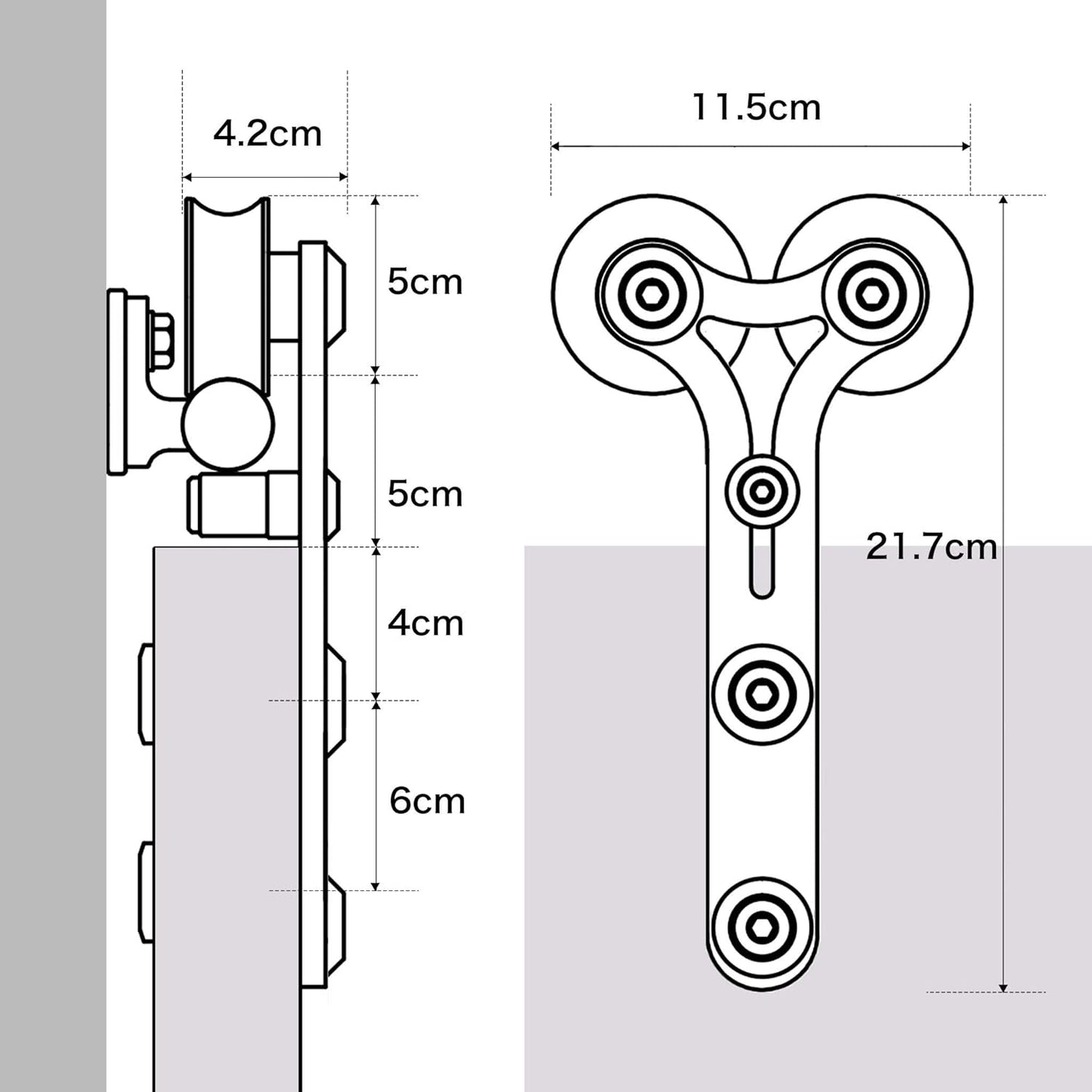 TSMST 183CM/6FT Edelstahl Laufschiene Schiebetürbeschlag für Einzelne Holztüren, Reibungslos und Leise (Y-Form-Aufhänger)