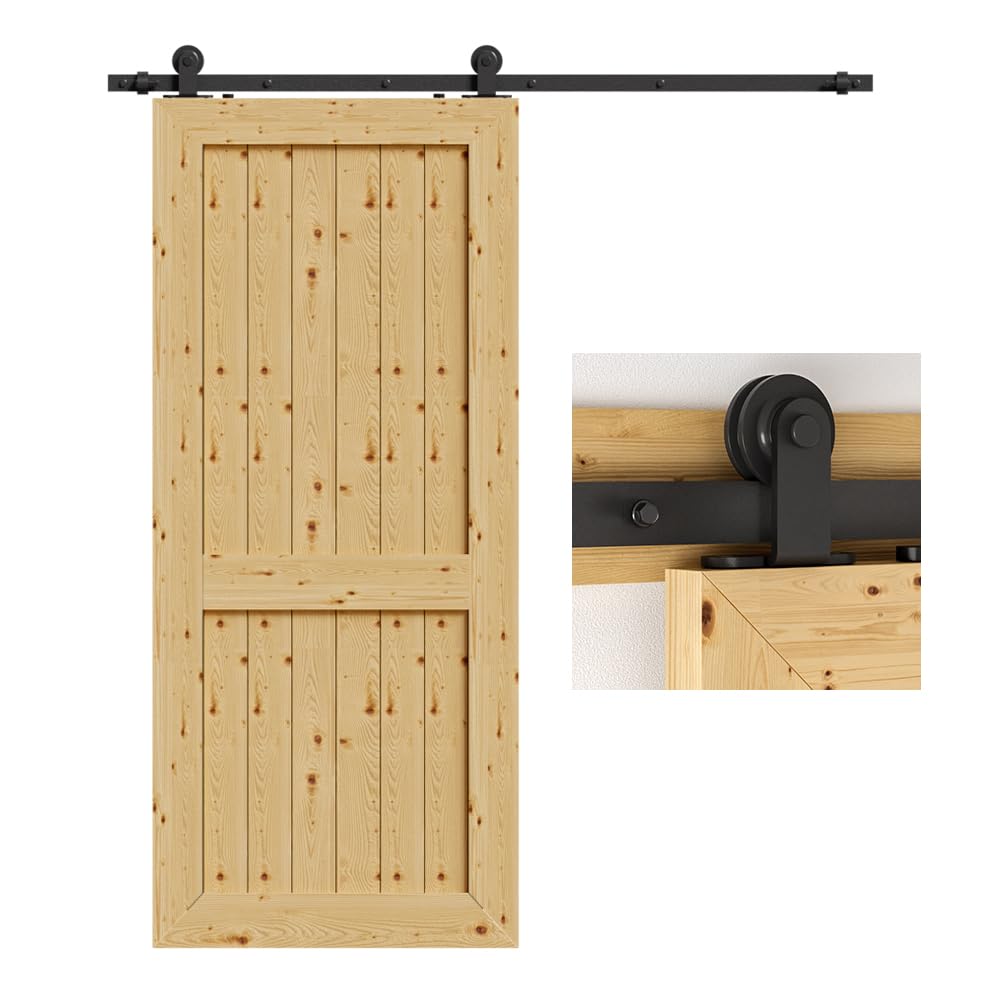 TSMST 213CM/7FT Schiebetürbeschläge Schiebetüren Schiebetürsystem Komplettset Laufschiene Rollen Set T-Form