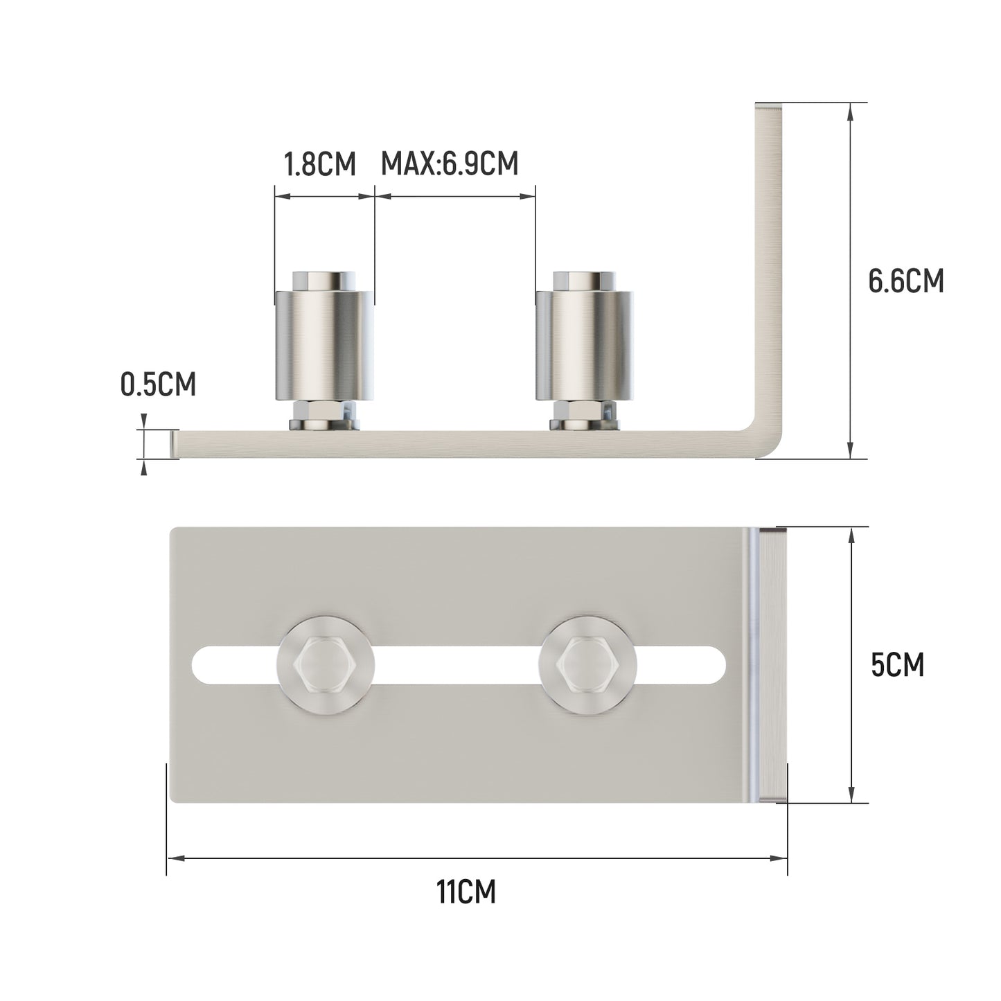 TSMST Adjustable Floor Guide Sliding Barn Door Wall/Door Bottom Guide Stainless Steel Style